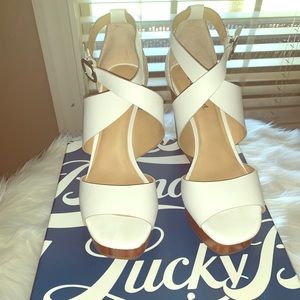 White lucky brand wedges
